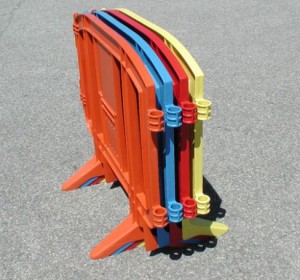 Minit Plastic Crowd Control Barriers are Stackable for Easy Storage