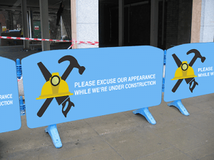 Movit Barricade Plastic Barriers With Custom Printed Construction Covers